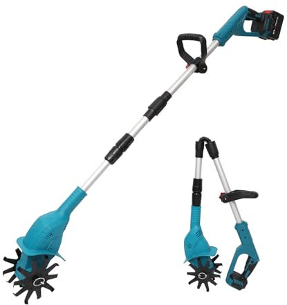 Zappa a batteria per Makita da 18 V, batteria da 450 W, profondità di lavoro 40 mm, 360 giri/min, pieghevole da giardino, elettrico, mini zappa per piccole aiuole e giardino (senza batteria)