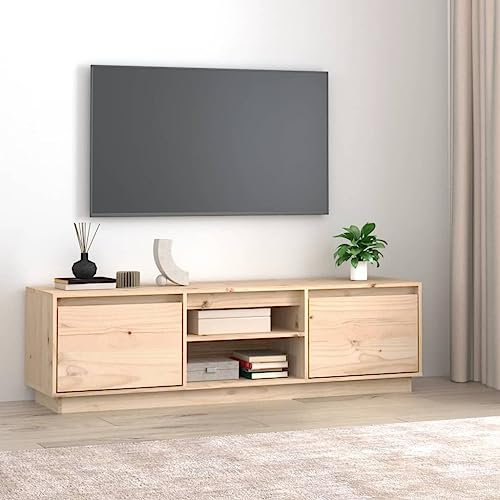 UTSRABFA TV-Schrank 140x35x40 cm Massivholz Kiefer Tv Cabinet Tv Lowboard Fernsehtisch Wohnzimmer Schrank für Lounge Eingang Spielzimmer Esszimmer