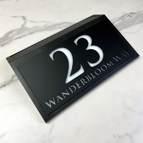 Panneau solaire LED pour porte murale – Panneau de porte illuminé pour une utilisation en extérieur (Style 1)