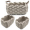 Icegrey Cestini in Corda di Cotone Cesto Contenitore Organizer Cestini Portaoggetti Decorativi Rettangolari Naturali Per Camerette Soggiorno Camera Da Letto, Grigio 2, Set di 3
