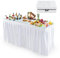 GIANTEX Table de refroidissement pliable avec double évier profond et trou de drainage, refroidisseur de boissons avec jupe de table amovible, table de jardin portable pour fête, camping, pique-nique