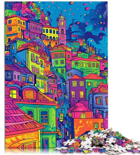 Puzzle für Erwachsene 1000-teiliges Prag-Puzzle – anspruchsvolles Spiel 26 x 38 cm mit passendem Poster und Quizblatt