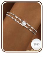 Chriscoco Armband Damen Silber 925 Verstellbare Armband Gold | Armbänder mit Perlen Cubic Zirkonia,Stapelbare 14K Vergoldet Armkette,Sterling Silber Armbänder für Damen Frauen Mädchen