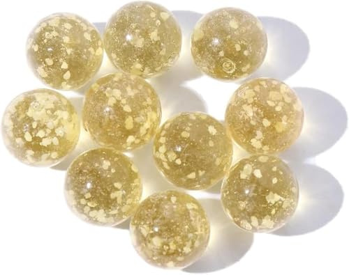 Cldaisy Goldmurmeln für Glaskugel, leuchtet im Dunkeln, für Marmorspiele, DIY und Heimdekoration, Würfel- und Marmorspiele (12 mm), 10 Stück