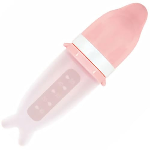 BRIGHTFUFU Quetschflasche Babyfütterung Ergonomisch Leicht Quetschbar Frei Neugeborene Säuglingsflasche mit Netzbeutel für Unterwegs und Beikost Zubehör