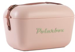 Kreher® Kühlbox Passive Kühlbox Kühltaschen Polar in Retro Vintage Design aus Kunststoff mit polystyrol (Airpop) thermische Isolierung (Rosa Oliv, 20 L)