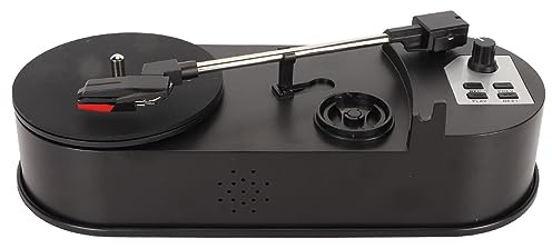 Yctze Retro -Turntable Record Player mit USB zu MP3 -Konverter, Unterstützt 33/45 U/min und Externe Lautsprecher, Tragbarer Musikplayer mit 3,5 mm Ausgabe