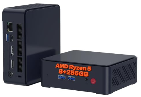 AWOW AK12 Mini-PC, Ryzen 5 Embedded (4C/8T, bis 3.7 GHz, 15 W), 8GB DDR4, 256GB PCIe 3.0 SSD, Radeo Vega Graphics, Dual-4K HDMI 2.0/DP 1.2, USB-C, Wi-Fi 5/BT 5.0, Gigabit LAN