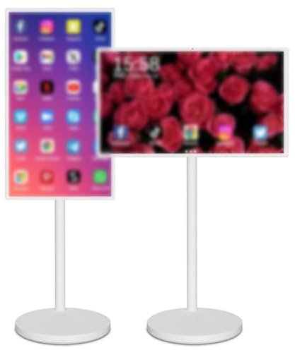 Wangyingxu 24''/27''/32'' Portable Rolling Tv, 1080p/4k Smart Portable Wireless Touch Screen Tv On Wheels, 4+64gb/8+128gb,With Large Display, Larger Battery Up To 5-8hr 24IN-4+64GB(1080P)