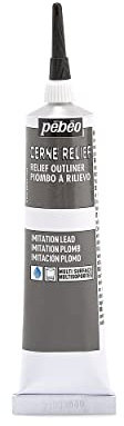 PEBEO Cerne Relief Tube de Peinture Effet Relief sur Verre avec Embout Plomb 37 ML