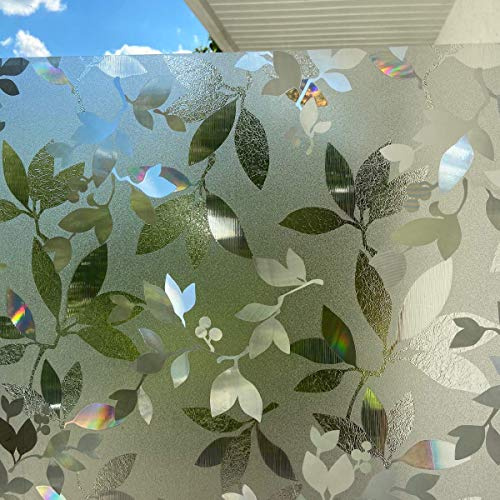 LINEA Fix Dekorfolie statisch - Fensterfolie GLC-1058 Blätter - 46 x 150 cm Glasdekorfolie geprägt