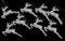 Set Of 8 Silver Glitter Reindeer Christmas Tree Hanging Ornament Decorations