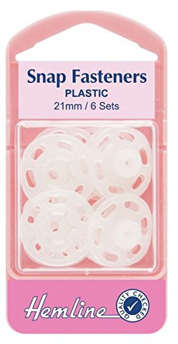 Hemline 21mm Plastic Snap Fasteners 6 sets