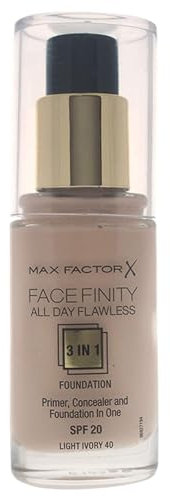 Facefinity All Day Flawless 3 In 1 Foundation SPF 20 - # 40 Light Ivory by Max Factor for Women - 30