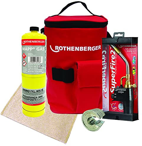 Rothenberger Hotbag Deal Kit Includes Superfire 2 Torch, 15mm Pipeslice, Soldering Mat, Map Gas and Carry Bag