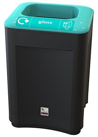 Office Needs Direct EnviroStack Internal Stacking Recycling Bin 52 Litre Aqua Glass
