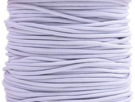 KONMAY 1 Roll 100 Meters 1.0mm White Rubber Stretchy Cord Elastic Beading String for Jewelry Making, Crafting and Clothing