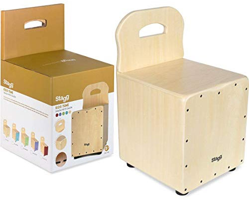 Stagg vorne Board Linde Kids Cajon mit EasyGo Rückenlehne natur