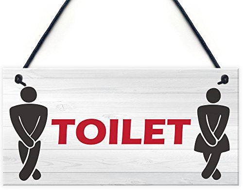 RED OCEAN Retro Toilet Sign Funny Vintage Pub Bar Club Hanging Plaque Bathroom Loo Door Decor Sign