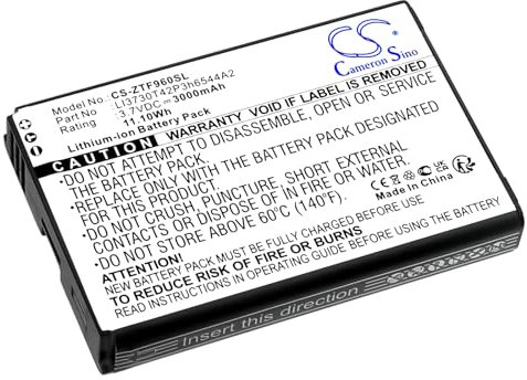 CS-ZTF960SL Akku 3000mAh Kompatibel mit [ZTE] MF279, MF286, MF96, MF96U, SRQ-Z289L, Z289, Z289L, für [T-Mobile] MF96, Sonic 2.0 4G LTE, Sonic 2.0 LTE Mobile Hotspot, für [NET10] SRQ-Z289L, Z289L Er