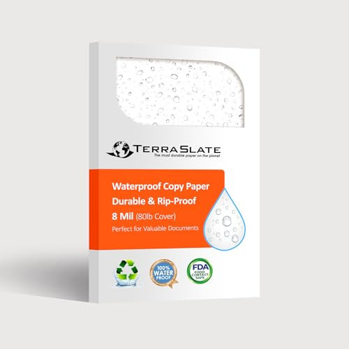 TerraSlate Paper 7 Mil Waterproof Laser Printer/Copy Paper (50 Sheets)