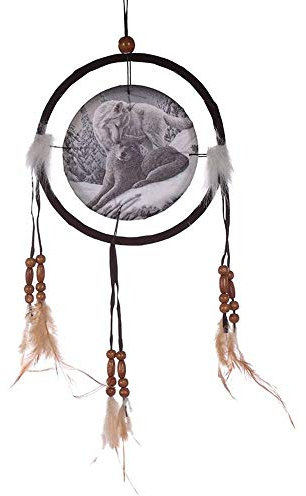 Puckator Deko-Traumfänger, Motiv Wolf, 16 cm, Multi, Height Width 16cm Depth 1cm