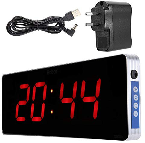 Küchenwand Digitaluhr Wanduhr led Uhr Digitale Uhr Wand Led Kalenderuhr Temperatur Wanduhren für Wohnzimmer Dekor Eu 110-240 V (36 * 13 * 3cm-Stunde + Minute)