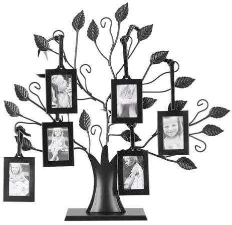 Jadeshay Cornice Foto,Portafotografie per Albero Genealogico Forma di Albero Genealogico Cornice con 6 Cornici Sospese,Multiplo Cornice con Foto Personalizzata 6.4cm*4.6cm