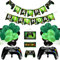 Vubkkty Birthday Decorations, Gaming Party Decorations Supplies Set, Controller Balloons&Green Black Balloons, HAPPY BIRTHDAY GAME ON WELCOME Hanging Banner for 5 6 7 8 9 yrs Old Boys/Girls