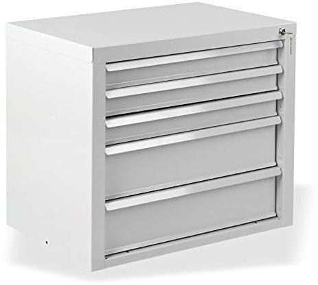 ADB Schubladenschrank Schrank Schubladen Werkzeugschrank 5SL mammut RAL7035, aus Metall, für die Werkstatt als Werkzeugschrank, Hergestellt in der EU