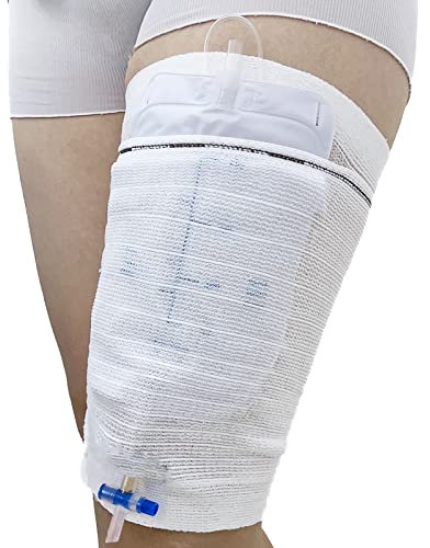 CHOYTONG Couvercle de support de sac de jambe de cathéter - Support de sac d'urine Carer Confortable Protecteur de manches de sac de jambe de Foley (S)