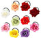 Bunte handgefertigte Rosen-Haarschleife, Kranz, Girlande, elastisch, dehnbar, dekorative Haargummis, Pferdeschwanz-Halter, Haargummis, Ring für Frauen, Hochzeit, Brautparty, Frisuren, 10 Stück