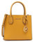 Michael Kors Mercer Medium Gold MK Leather Satchel Crossbody Bag