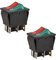 Heschen Interruptor basculante doble, ON-OFF, SPST, 6 terminales, luz verde roja, 16A 250VAC, paquete de 2