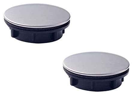 2 Piezas de Cubierta de Agujero para Fregadero de Cocina, Tapa de Tapón, Cubierta de Agujero para Grifo de Baño, Cubierta de Acero Inoxidable, Cubiertas de Desbordamiento para Fregadero (35 mm)