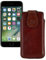 Suncase Original Funda Compatible con Apple iPhone Se 3 (2022) Funda Móvil Piel Funda Protectora En Braun