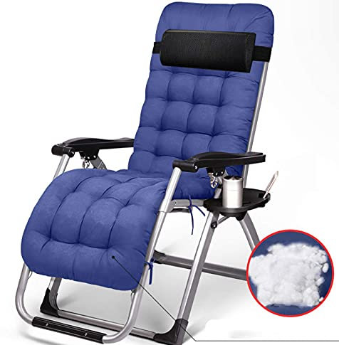 WANWEN Zero Gravity Chaise Lounge Chair, Faltbarer Outdoor-Gartensessel, leicht, verstellbar, mit Perlbaumwolle, abnehmbare, gepolsterte Campingstühle, I Little Surprise