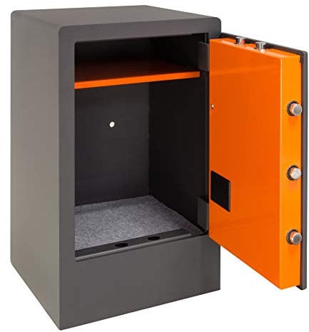 ARREGUI Plus C 180090 Cassaforte con presa con chiave e codice | Cassaforte mobile, Serratura certificata a Chiave | Cassaforte elettronica con tastiera, doppia sicurezza | 62x38,5x36cm | 68L