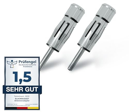 BlackNugget® Antennenadapter Autoradio DIN - ISO - Antennenstecker Stecker Buchse - Antennen Adapter Universal Radioadapter Auto KFZ Antenne - 2 Stück
