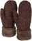 styleBREAKER Damen warme Winter Strick Fäustlinge, Handschuhe mit Rauten Muster, Thermo Fleece, Strickhandschuhe 09010031, Farbe:Dunkelbraun
