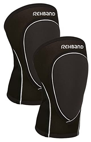 Rehband Knieschoner Volleyball & Handball für Damen & Herren, Knieschützer aus Neopren 3mm, komfortabel & enganliegend, Handball Knieschützer, Farbe:Schwarz - 1 Paar, Größe:M