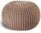 casamia Pouf O 55 o. 45 cm Sitzpouf Strickhocker Sitzpouf Bodenkissen nachhaltig Grobstrick Optik Größe o 55 cm, Farbe beige