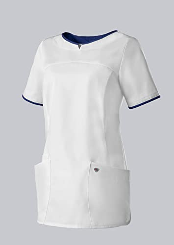 BP 1700-485-2110 Schlupfkasack Für Damen, Moderne Passform, 50% Baumwolle/50% Polyester, Weiß/Nachtblau, Größe XLn
