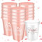 HuaMuDM 16-stück Team Braut & Bride To Be Bachelorette Party Cups, Rosa, Polypropylen-Kunststoff, BPA-frei, 473 ml, Zylindrisch, Modern, Hochzeit, Junggesellenabschied