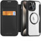 zenrich Magnetic Case for iPhone 15 Pro 6.1 Inch with Card Holder RFID Blocking PU Leather Flip Case, Shockproof Case Cover Scratch Resistant Transparent Back for iPhone 15 Pro Case, Black