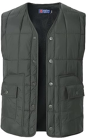 Btmpmcs Gilet In Pile da Uomo con Scollo a V Invernale Antivento Caldo Giacca Slim Fit Leggero Trapuntato Gilet Casual da Esterno Imbottito Giubbotto Senza Maniche Gilet con 4 Tasche