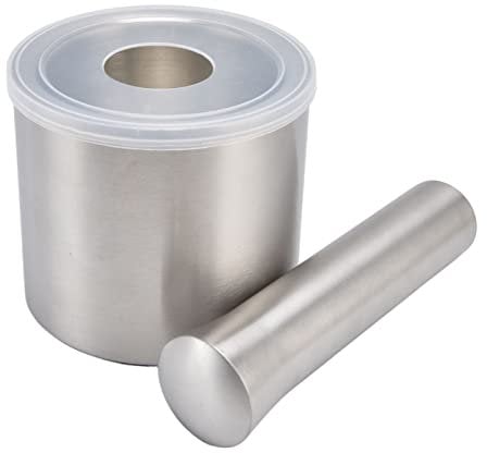 Ensemble Mortier et Pilon, 304 Acier Inoxydable Broyeur et bol à Herbes, Moulin à épices avec Couvercle, Bol de Broyage Manuel de Ail, Outil de Cuisine