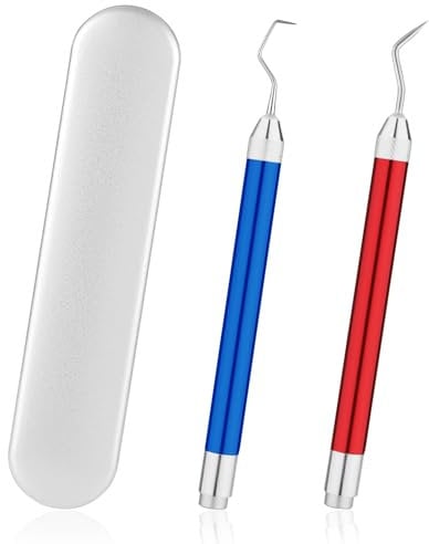 2pcs LED Weeding Tools for Vinyl, Lighted Vinyl Weeding Tools with Light Craft Weeding Tools with Hooks 2 Colors Vinyl Tools for DIY Crafting Silhouettes Cameos(Mix, Red, Blue)