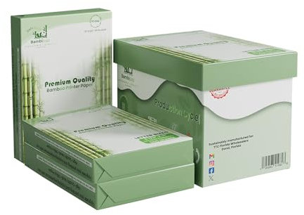 BAM POS Bambus-Druckerpapier, 21,6 x 27,9 cm, hellweiß, 9 kg, aus Bambusfaser, erneuerbare Ressourcen, keine Bäume verwendet, 3 Ries (1500 Blatt)