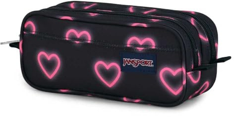 JanSport Large Accessory Pouch Large Pouch, Happy Hearts Black (Black)